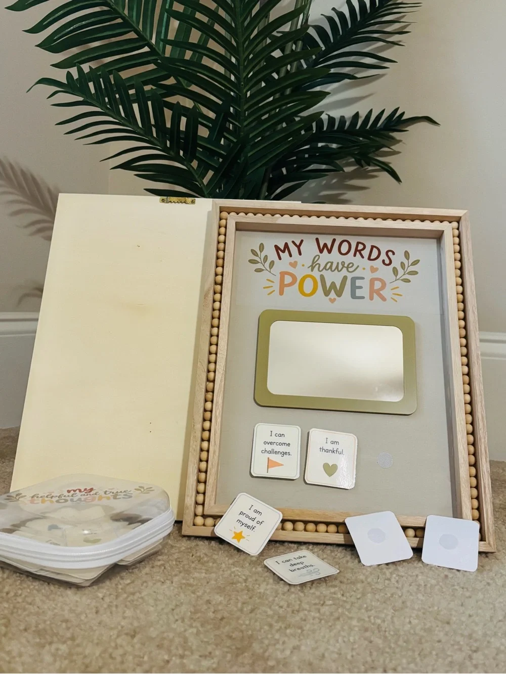 Mindful Messages Mirror Board - Rust Accent